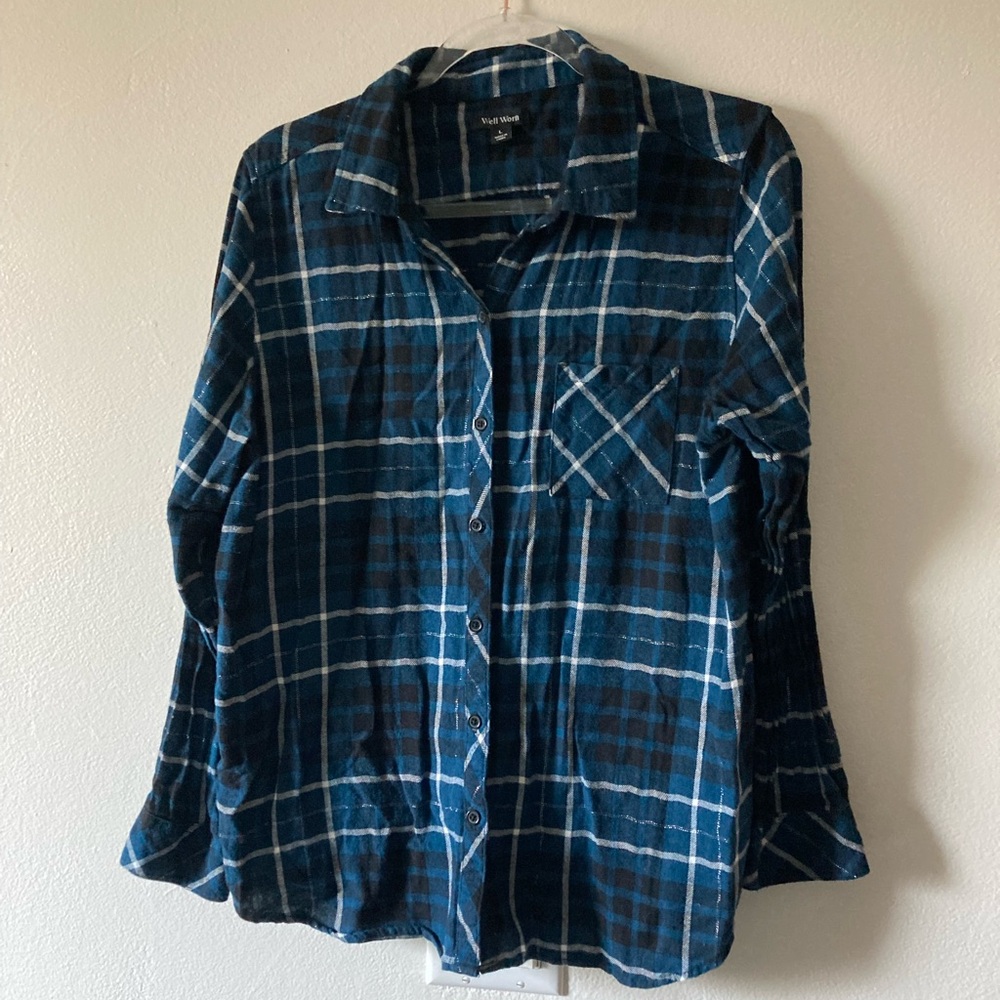 Women classic plaid flannel shirt